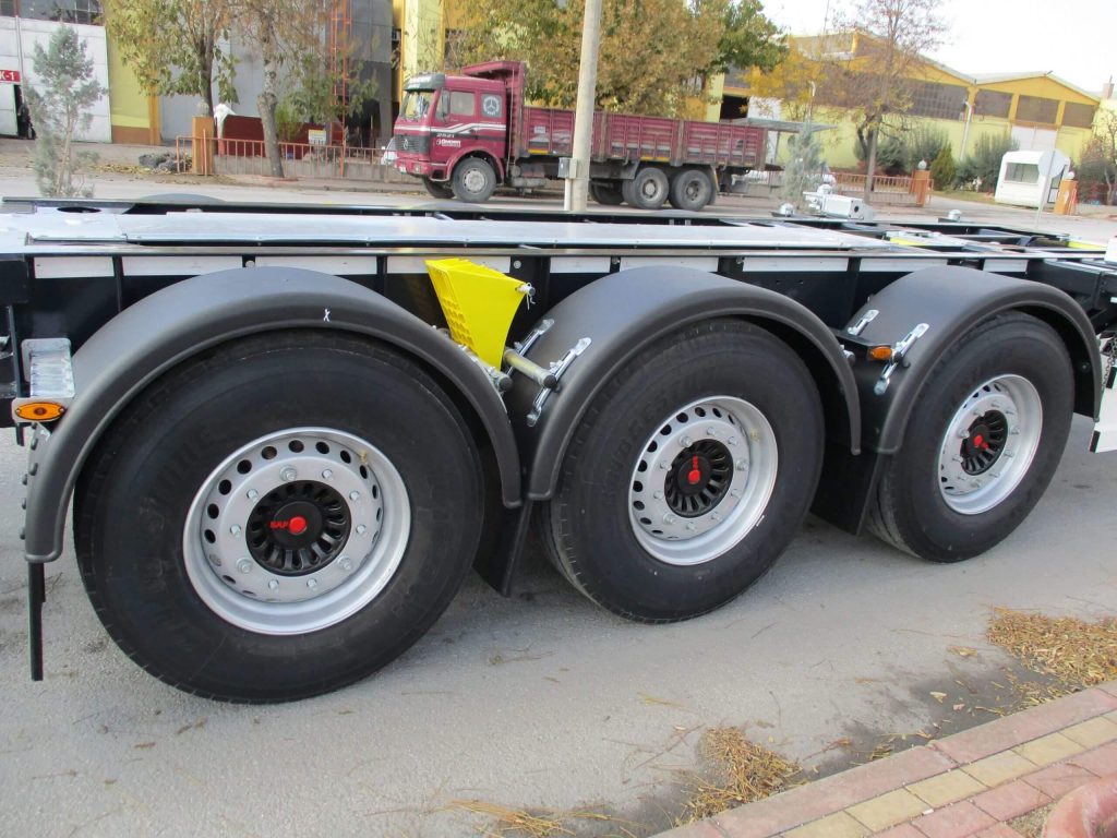 Renders containerchassis met hoogwaardige constructie, vervaardigd voor duurzaamheid en betrouwbaarheid in transport